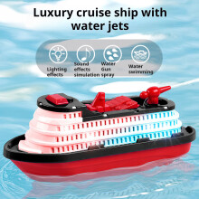 Fun Musical Water Sprayer Light Up Floating Boat For Outdoor Pool Game Black