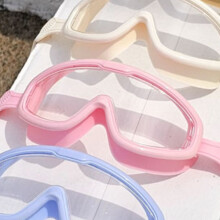 Large Frame Swim Goggles Clear Views Swim Glasses Waterproof Water Pool Goggles Pink