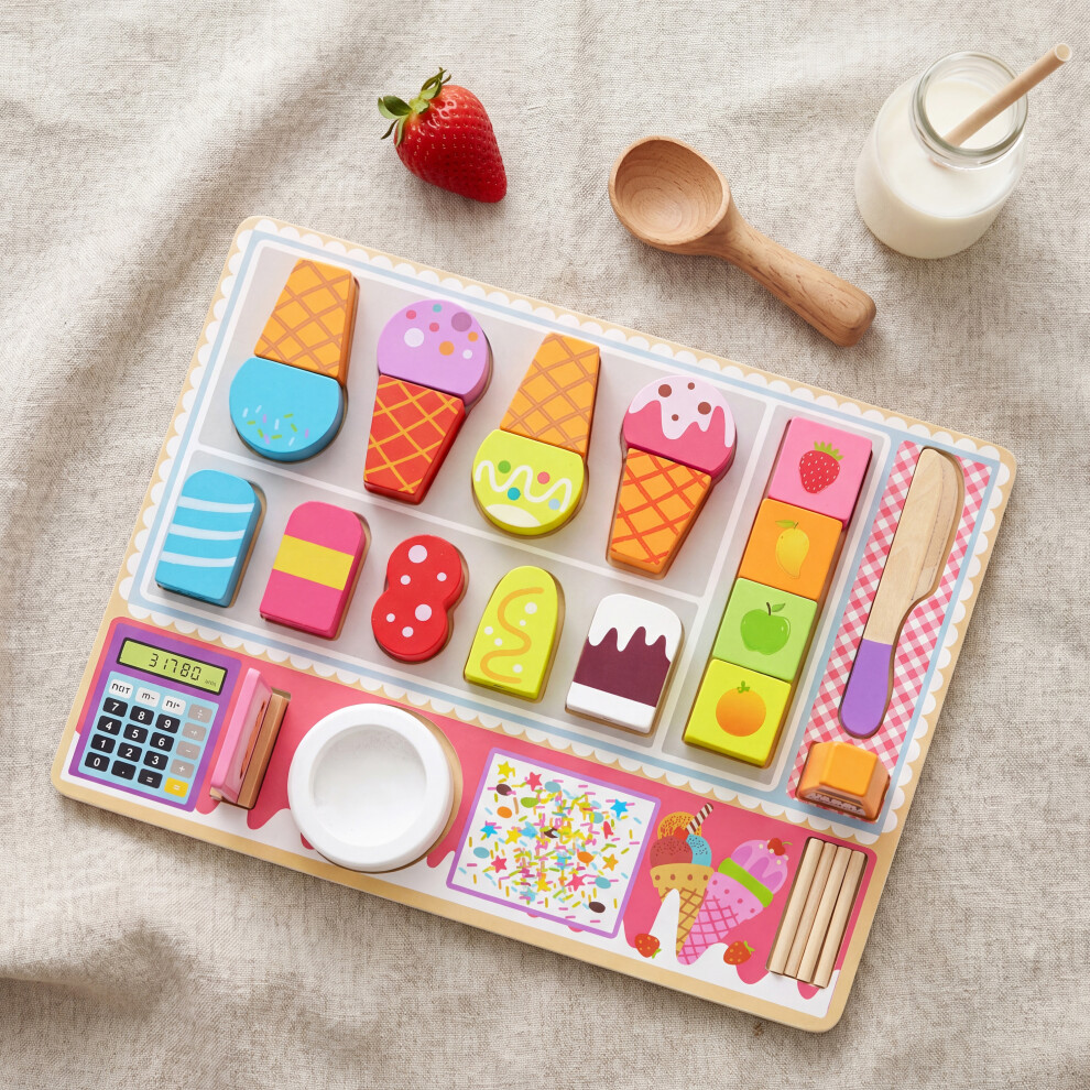 The Magic Toy Shop Wooden Ice Toy Shop Set Kids Pretend Play Food Toys Role Play Dessert Cafe Cream
