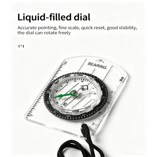 Acrylic Orienteering Compasses with Scale Hiking Backpacking Compasses Enduring