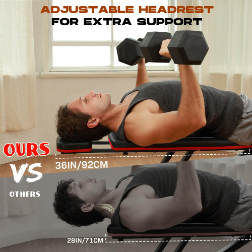 Roygym Foldable Weight Bench, Adjustable Workout Bench Press with 2