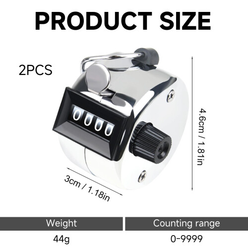 2PCS Hand Tally Clicker Counter with 4-Digit Display with Easy Operation 1
