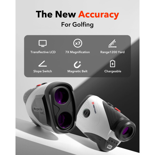 REDTIGER Golf Rangefinder with Slope On/Off, 1200 Yards, 7X 1