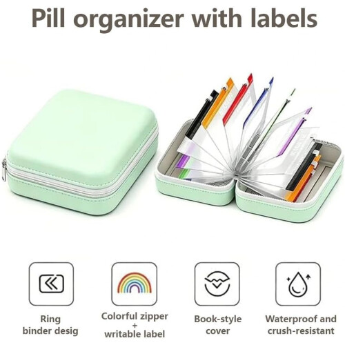 (Blue, -) Waterdichte pil pouch organizer set, wit 2