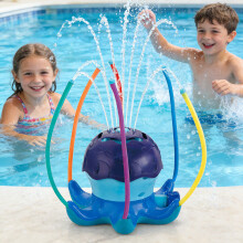 Fun Outdoor Water Sprinkler Toy Watering Garden Water Toy With Rotating Sprays spaceship
