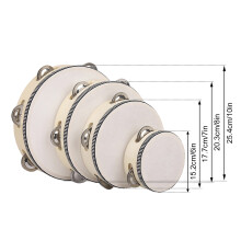 Professional Tambourine Smooth Surfaces Performances Hand Drum Wood Texture 4