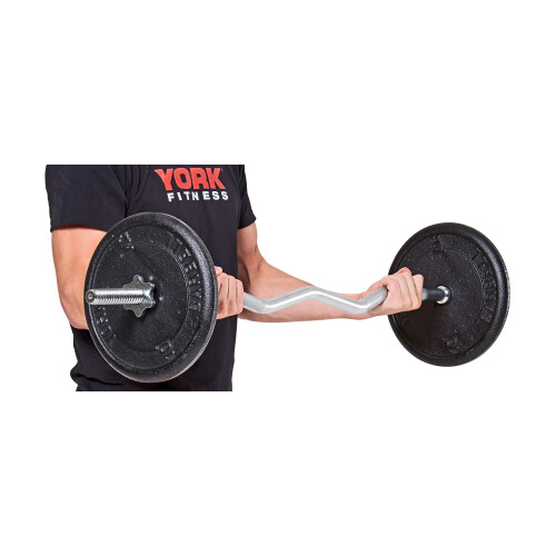 York Fitness York Spinlock E-Z Curl Bar 1