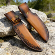 Premium Stitched Leather Cutter Holder Ergonomic Designs Secure For Camping S