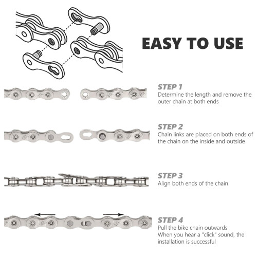 4 Pairs 12 Speed Chain Link Connector, Reusable Quick Release Bike 2