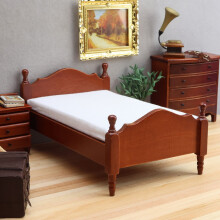 Handcrafts Wooden Single Bed Doll House Furniture 1:12 Miniature Model Decoration