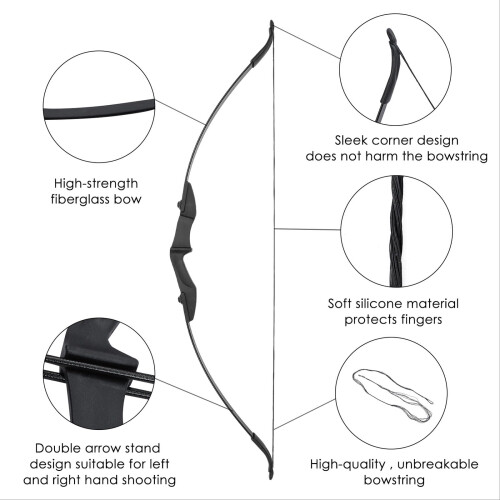 Supernic Archery 40LBS Recurve Bows Archery Set Survival Longbow for 2