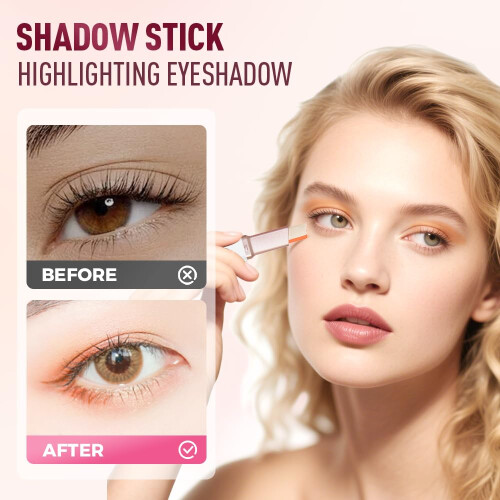 (03#, -) Dual Color Eyeshadow Stick – Glitter Gradient Waterproof Two Tone 1