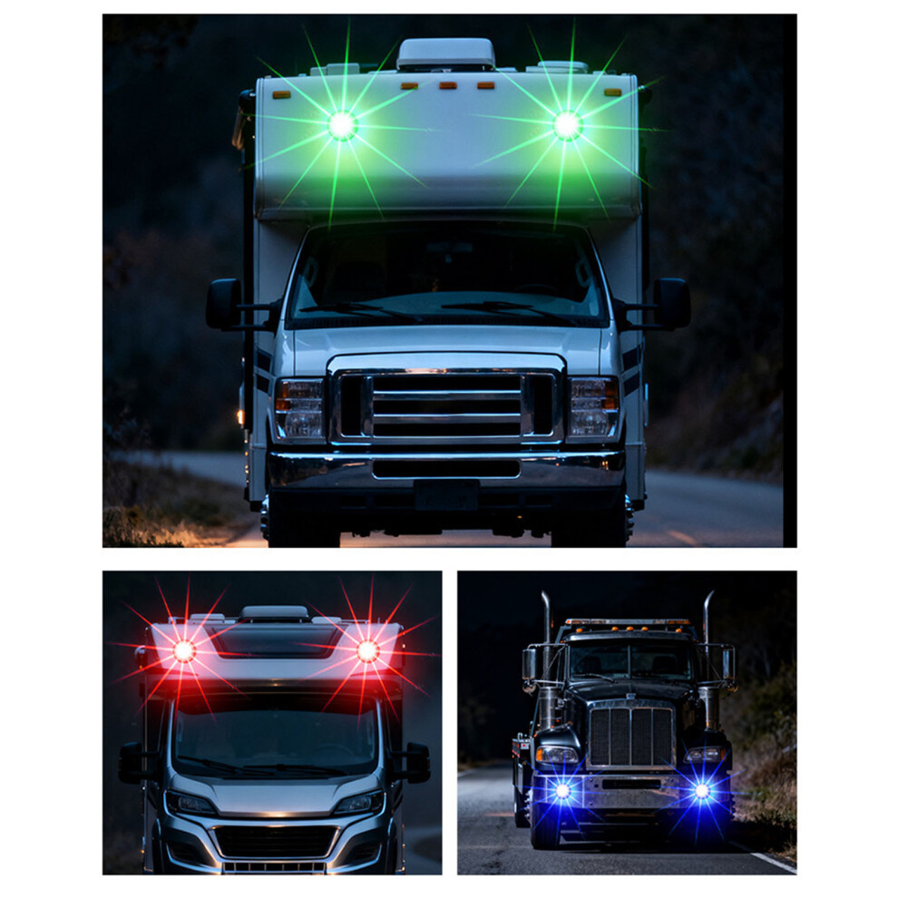High Visibility Ambers Flashing Warning S Side Marker For Vehicles Light/White 7754004574229