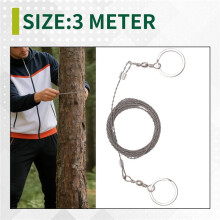 Rope Saw Portable Stainless Steel Wire Saw Manual Cutting Chain Camping Hiking Survive Woodworking Tools(9.8Feet)