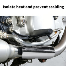 Motorcycle Muffler Safety Cover Burn Protection Stainless Steel Clamp Silver B