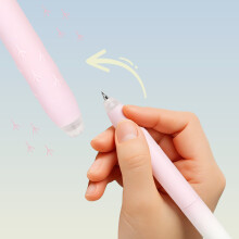 12Pcs Bird Retractable Gel Pen 0.5MM Blue Inks Erasable Gel Pen for Strawberry pink