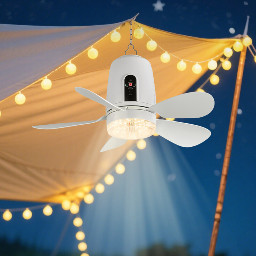 16.5Inch Solars Charged Hanging Fan With Remote Controls For Patio And Tent 8W 7695001065559