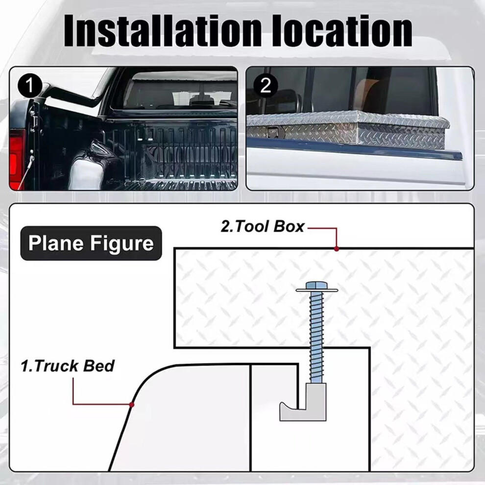 No Drill Required Universal Toolbox Mounting Kit Strong For All Pickup Trucks Silver 7754004637153