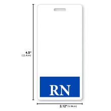 5Pcs Vertical Acrylic RN Badge Buddy For Registered Nurse Healthcare Staff Blue