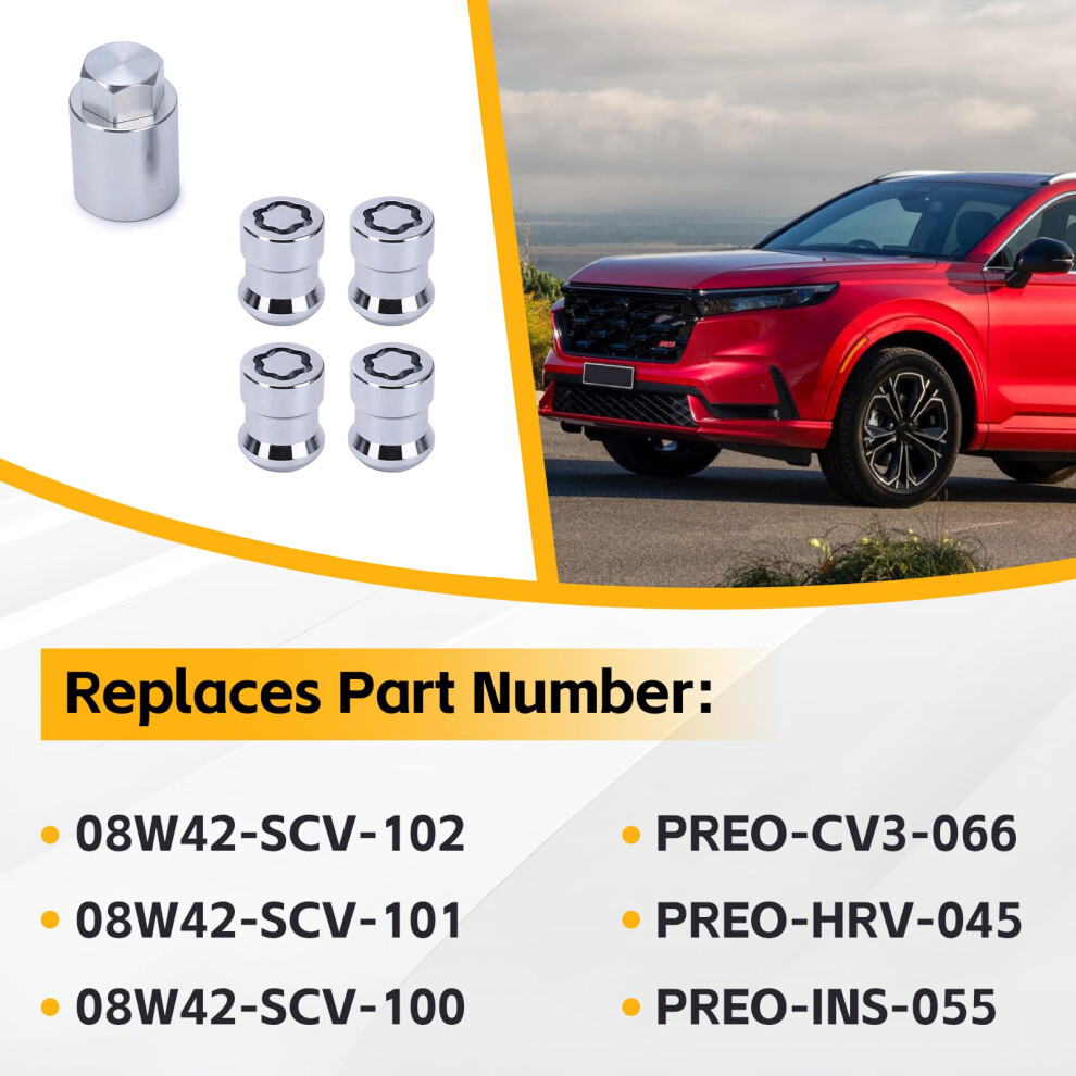 Pack Of 4 Secure Wheel Fasteners Ball Seat Style For Various Vehicles 7754004581135