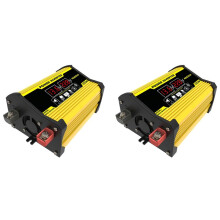 2X  12V para AC 220V 4000W Inversor de Carro Display LED Multifuncional 2 USB Adaptador Carregador Conversor de Energia