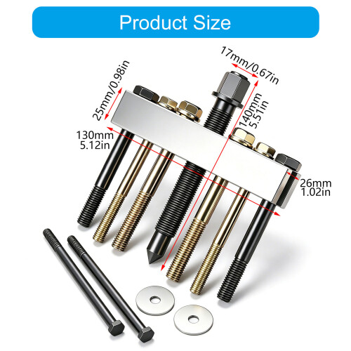Complete 10Pcs Crankshaft Pulley Extractor Set Build For High Torque Performances