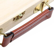 Wooden Paint Carrying Box With Leather Handle Art Supply Organiser for Artists