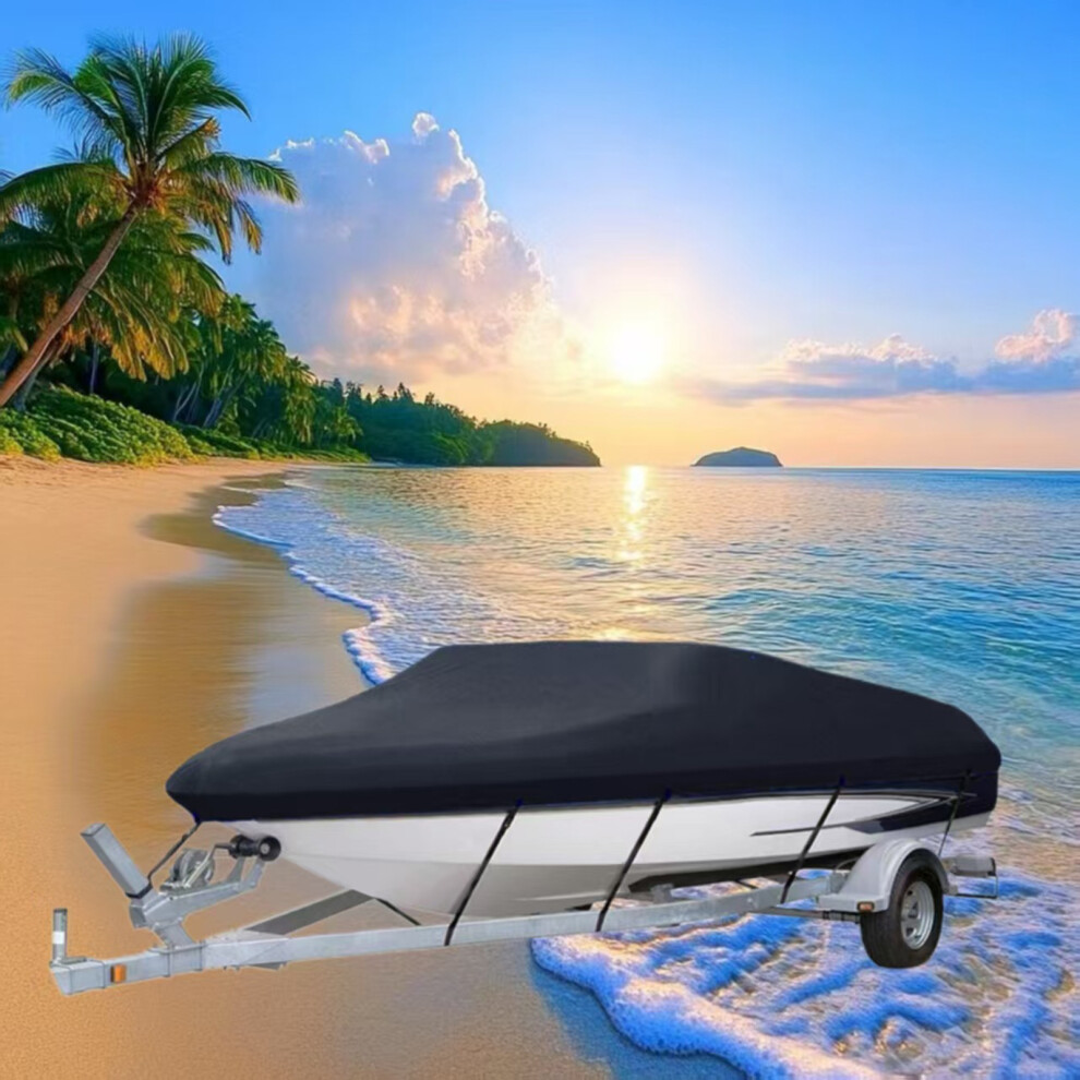 Protective V Design Boat Cover Built From 210D Polyester For 11 To 13Ft Silver 7754004611757