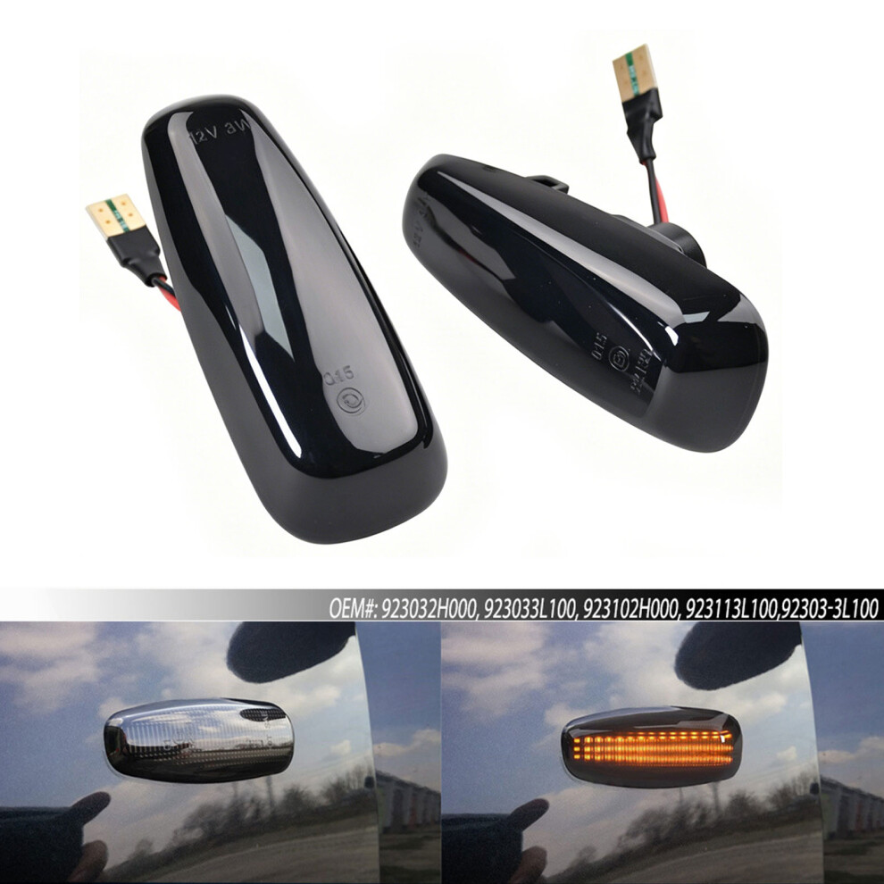 Universal Led Sequential Side Marker Lights Indicator Plastic Housing Design Transparent 7754004573864