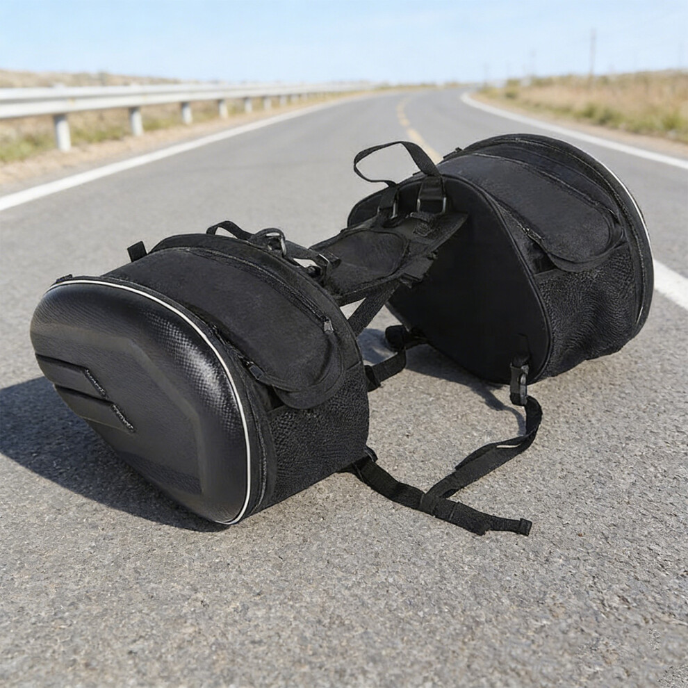 Pu Motorcycle Saddlebags With Double Compartment Designs For Full Face Knitted Fabric 7754004663060