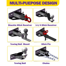 Carbon Steel Trailer Hitches Universal For Lawn Mower Hitches with 1-1/4in Receiver
