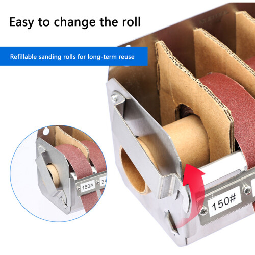 Metal Grinding Roll Keeper Sanding Belt Roll Box Multi Grits Sandpaper Dispenser 1