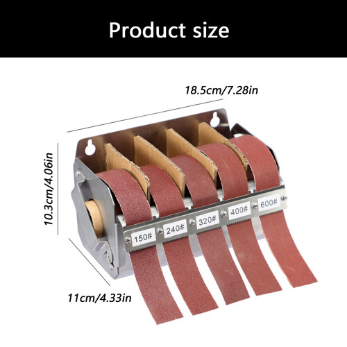 Metal Grinding Roll Keeper Sanding Belt Roll Box Multi Grits Sandpaper Dispenser 2