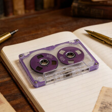 50 Minutes Double Sided Metal Small Opening Cassette Tape Blank Type Green