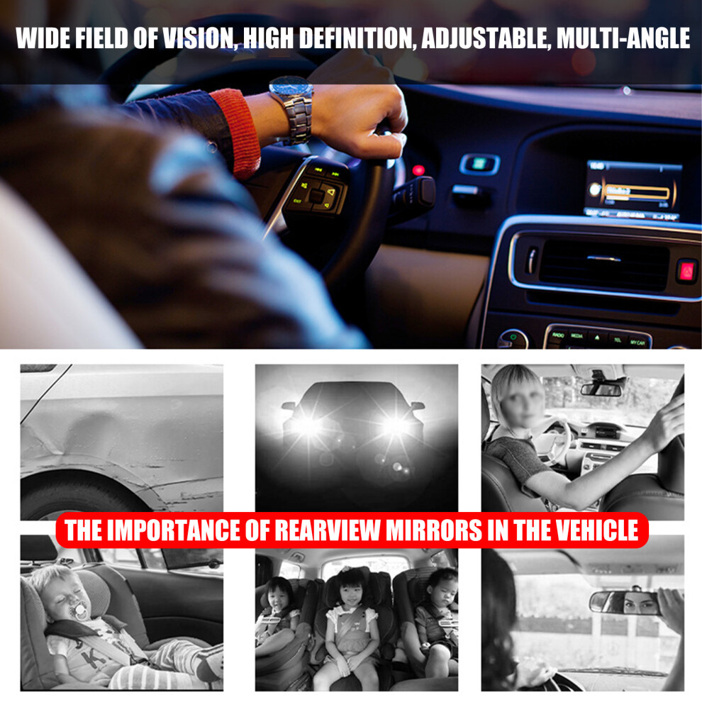 Universal Wide Angle Rearview Mirror For Cars Suction Cup Mount No Tool Needed 7754004659483