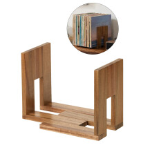 Adjustable Wooden Desktop Bookshelf File Organiser Stand For Living Room Bedroom