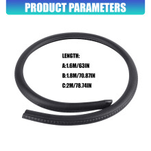 2Pcs Auto Door Sealing Trim Rubber for Enhanced Cabin Quietness & Dust Proof 2 meters