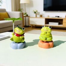 Frogs Cats Design Figurine For Tabletop Display Cartoon Animal Rotating Decoration Style3