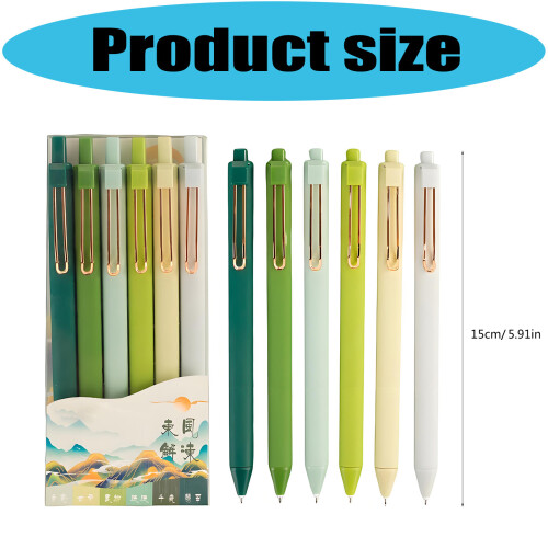 6Pcs Retractable Gel Pen 0.5mm Quick Drying Smooth Writing for Office School 2