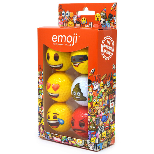 Emoji Emoji Official Novelty Fun Golf Balls - 6 Pack, Multi-Colour 1