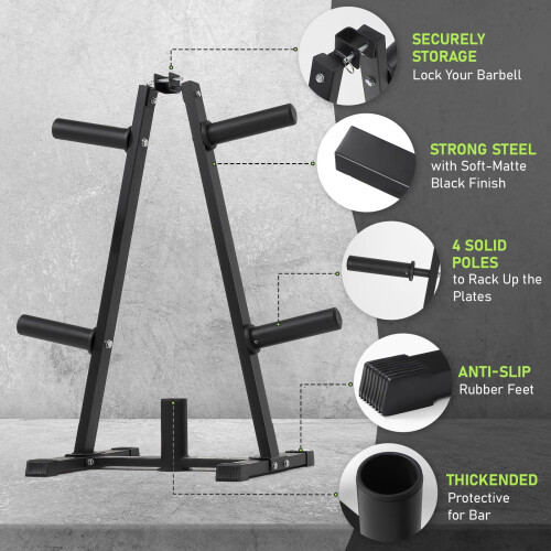 PhysKcal H1 Weights Storage Rack for Plates and Bars, 250 kg Capacity 2