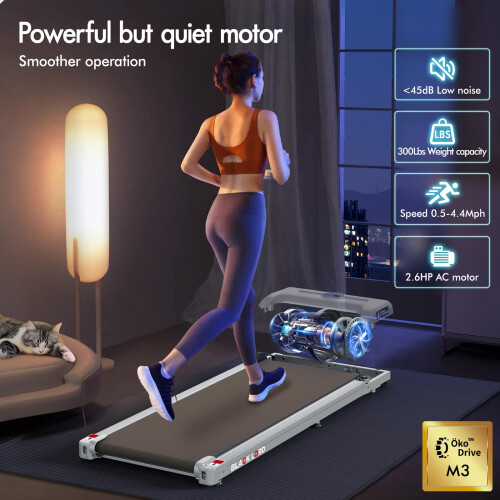 BLACK LORD Flat Walking Pad, Compact Under Desk Treadmills for Home 1