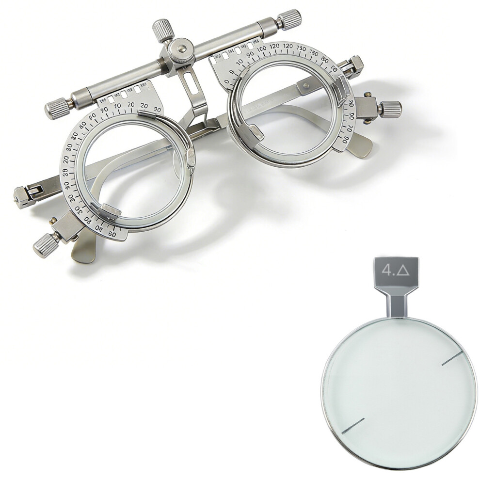 Optically Trial Lenses With Metal Rims For Optometrists Eye Testing Prism 0.5 Silver 7754004641785
