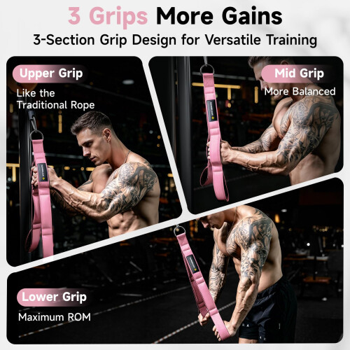 MANUEKLEAR Tricep Rope Cable Attachment Handles, Greater Range of Motion, Tricep Pull Down Rope for Push Downs, Crunches, Facepulls for Professional 2