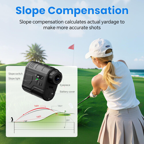 GLXY Golf Range Finder with Slope Switch, Flag Pole Locking, 1