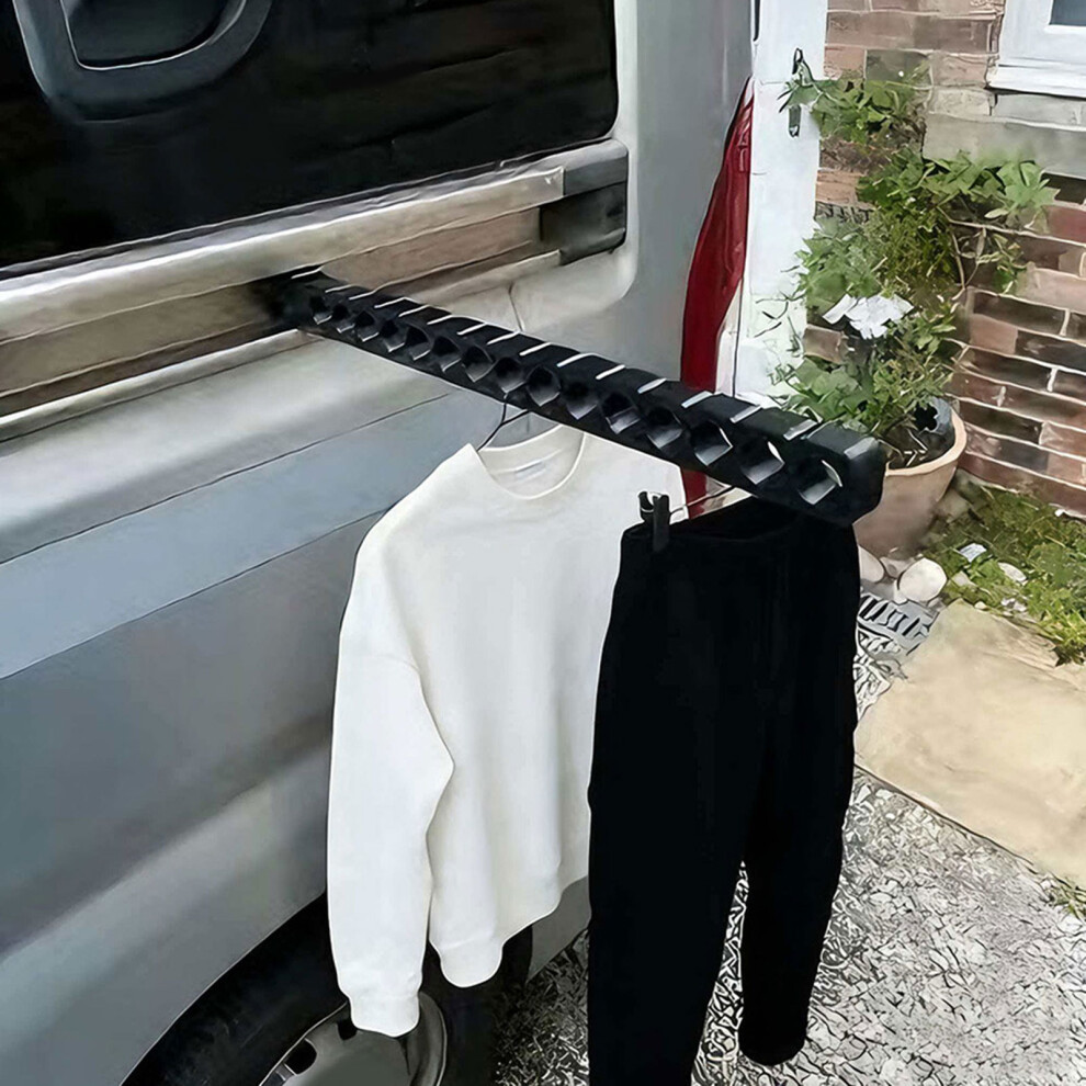 Rvs Laundry Hanger Rack Fits Most Campers Door Rails Compact Design For Outdoor Black 7754004621053