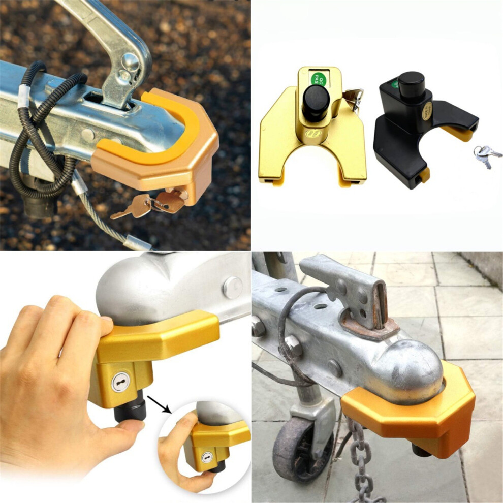 Thick Metal Construction U Type Lock Weatherproof Trailer Coupler Lock For Yh9008 Gold 7754004633773