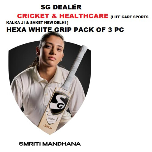 SG Cricket Bat Grip Hexa White (Pack of 1