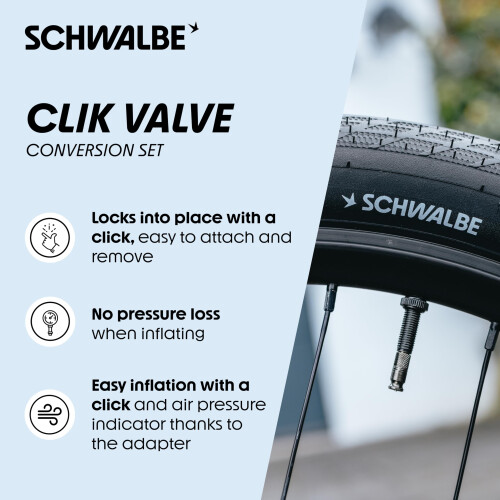 Schwalbe Clik Valve Conversion Set – Bicycle Valve Innovation for 2