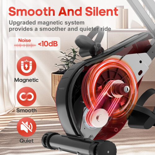 Upgraded Folding Exercise Bike with 16-Level Adjustable Magnetic 1